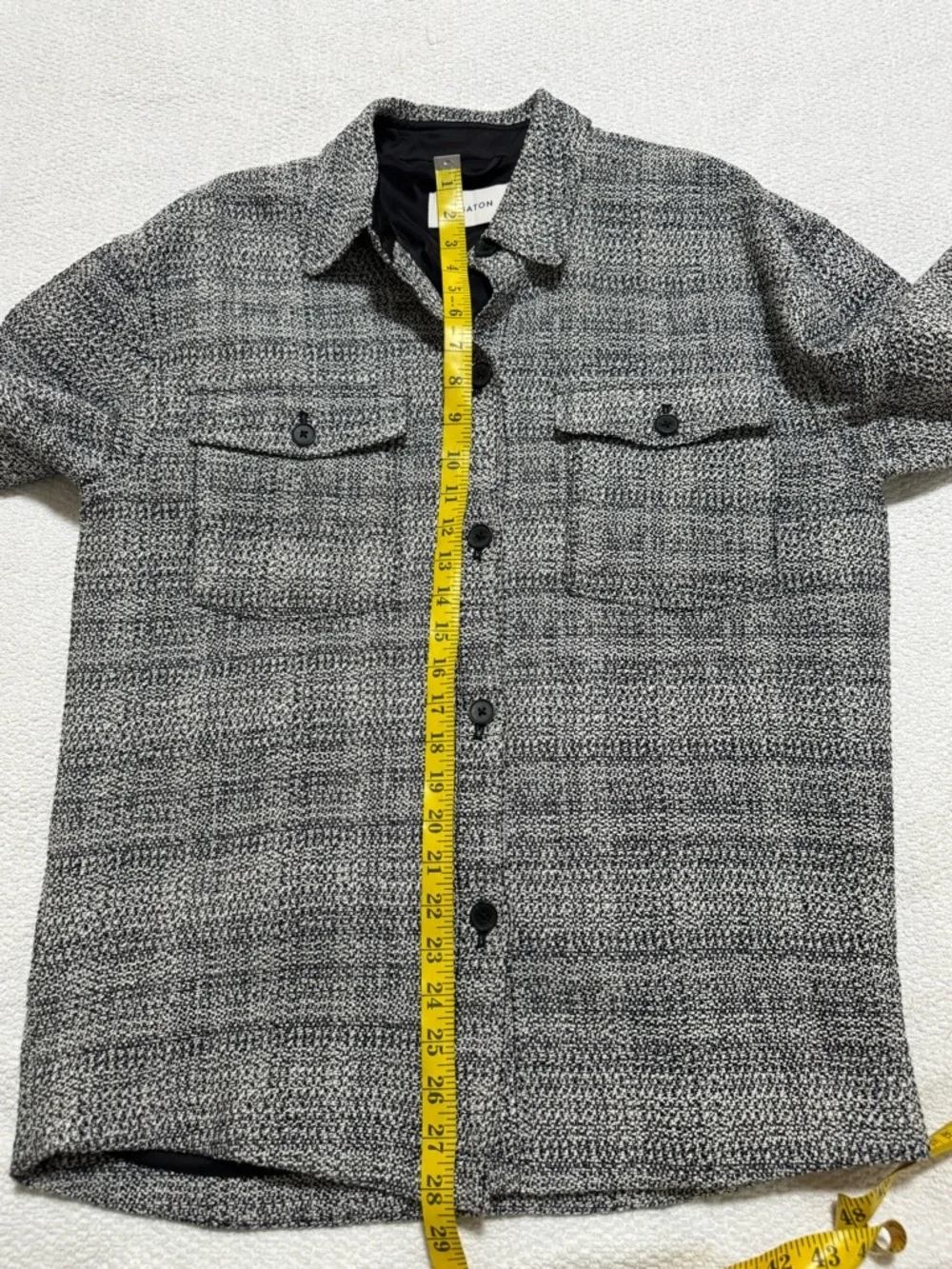 Aritzia Babaton Joan Shirt Women Sz 2 Tweed Jacket Shacket Linen Blend Textured